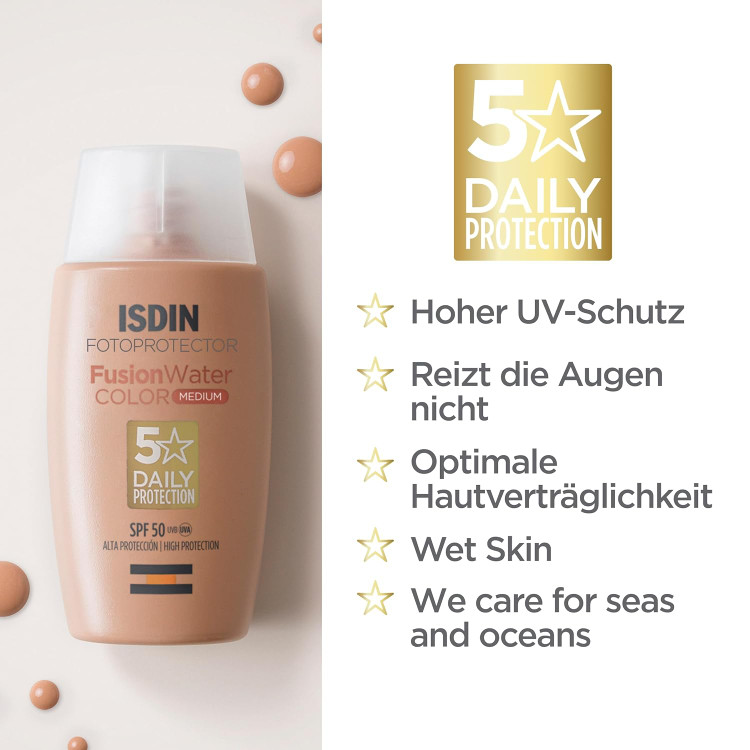ضد آفتاب فیوژن واتر SPF50 رنگی مدیوم ایزدین (تولید2023)