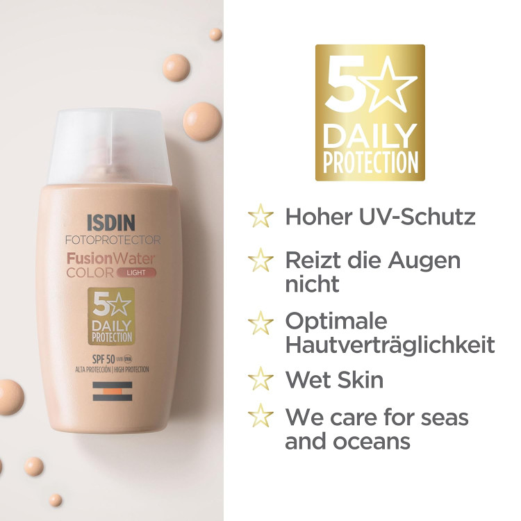 ضد آفتاب فیوژن واتر SPF50 رنگی ایزدین (تولید2023)