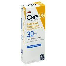 کرم ضد آفتاب مینرال سراوی CeraVe مدل آبرسان Hydrating حجم 75 میل | SPF 30،