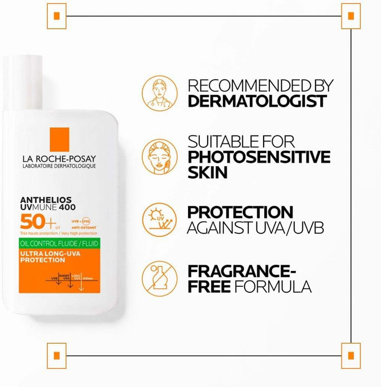 ضد آفتاب بی رنگ پوست چرب لاروش پوزای La roche posay حجم 50ml